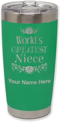 Miniatura 37 de LaserGram Vaso aislado al vacío de 20 onzas, con grabado personalizado incluido (negro)