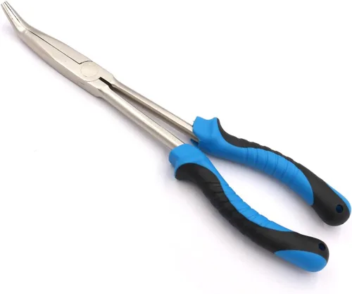 Miniatura 6 de Alicates de pesca de punta larga Herramientas de extracción de gancho de 11 pulgadas (NiFe-Azul Negro)