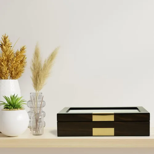 Miniatura 5 de Caja de reloj de madera de lujo multiusos, gafas de sol, gemelos y organizador de joyas - Love Forever