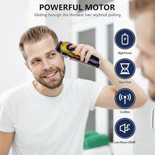 Miniatura 4 de Cortapelos profesionales para hombres, juego de cortapelos inalámbricos y recortadora de pelo, cortapelos de peluquería para cortar cabello