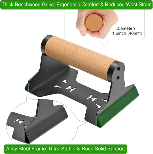 Miniatura 2 de SELEWARE Wood push up bars Parallettes bars Anti-slip Handstand Bars for Calisthenics, Fitness, Floor workouts Solid Wood with Sturdy Metal Bracket