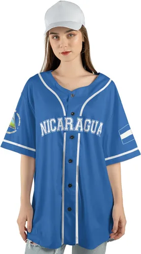 Miniatura 6 de Camiseta de béisbol de Nicaragua personalizada, camiseta de béisbol de Nicaragua personalizada para hombres y mujeres, camisas nicaragüenses