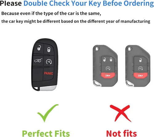 Miniatura 2 de Funda para llavero Jeep de piel auténtica con llavero, compatible con Grand Cherokee Renegade Wrangler Patriot Grand Commander Smart Key Anti-polvo