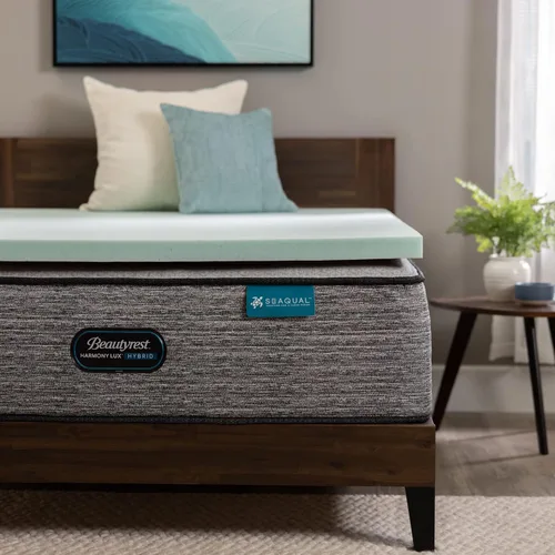 Miniatura 2 de Beautyrest Thermagel Deluxe - Cubrecolchón de espuma viscoelástica para aliviar la presión, tamaño individual, 2 pulgadas, color azul