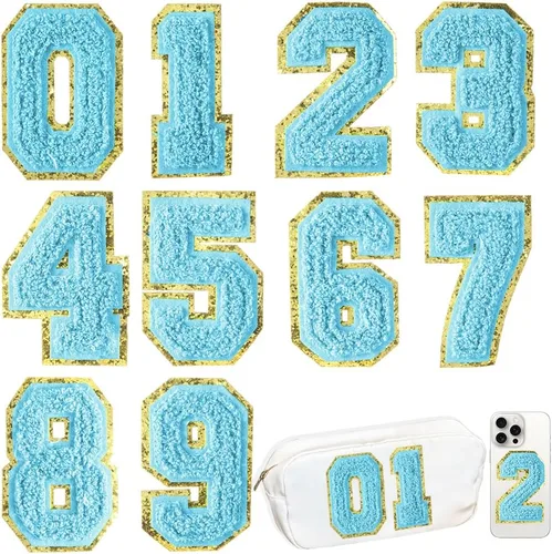 Miniatura 43 de 104 Piezas de Letras Grandes de 3 Pulgadas de Chenilla Blancas de la A-Z, Letras Termoadhesivas para Tela y Ropa, Bordado de Brillantina para 104