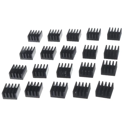 Miniatura 2 de Disipador de calor de aluminio negro con cinta adhesiva conductora térmica, enfriador de disipador de calor de 9 × 9 × 0.197 in para enfriar