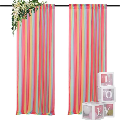 Miniatura 24 de DUOBAO Cortina de gasa naranja transparente de 10 pies, 2 paneles de 29 x 120 pulgadas, cortinas de tela de gasa para ceremonia de boda, cortinas