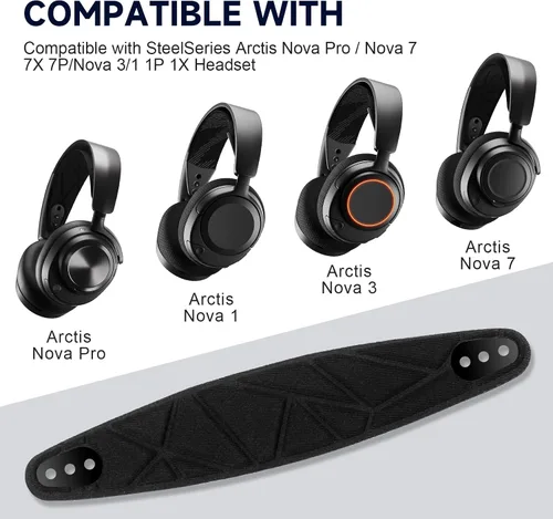 Miniatura 2 de Almohadilla de repuesto para diadema Nova Pro compatible con SteelSeries Arctis Nova Pro/Nova 7 7X 7P/Nova 3/1 1P 1X Auriculares para juegos (negro)