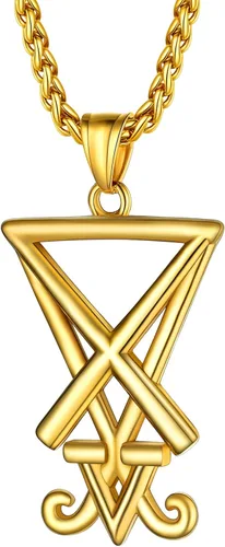 Miniatura 71 de PROSTEEL Satanic Jewelry Upside Down Cross Necklace for Men Women, 316L Stainless Steel/925 Sterling Silver Inverted Cross/Leviathan Cross Pendant