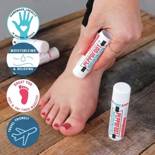 Miniatura 3 de Rinse Bath & Body Peppofoot Bálsamo en Barra para Talones - Bálsamo para Pies Hecho a Mano para Pies Secos y Agrietados con Aceites de Menta y Árbol