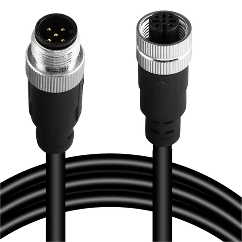 Miniatura 8 de Cable conector macho a hembra M12 de 8 pines – Cable de extensión de sensor impermeable industrial, cable de señal seguro codificado A