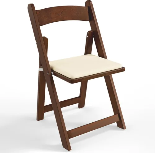 VINGLI Sillas plegables de madera con cojín, cómodas, portátiles y duraderas, asientos plegables para eventos en interiores y exteriores, banquetes,