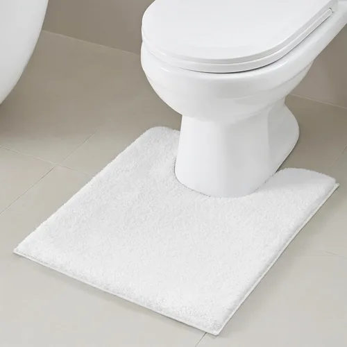Madison Park Signature Marshmallow - Alfombra de baño antideslizante de felpa lujosa, absorbente, de secado rápido, diseño de spa, decoración de