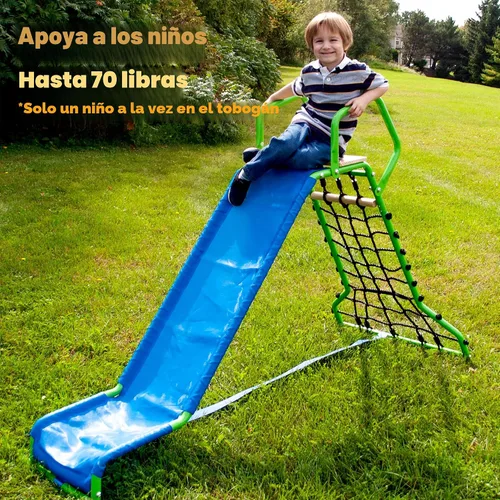 Miniatura 4 de Wonkawoo Tobogán de 5 pies para niños de metal independiente para patio de recreo al aire libre, interior, juego de tobogán para patio trasero