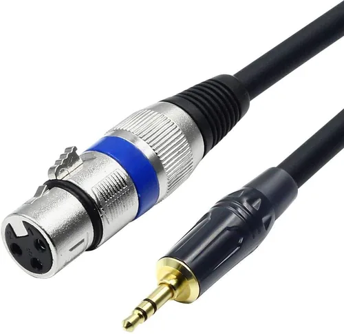 Cable de XLR a 3.5mm (1/8 pulgadas) estéreo para micrófonos para videocámaras, cámaras DSLR, dispositivo de grabación de computadora y más - 1.6