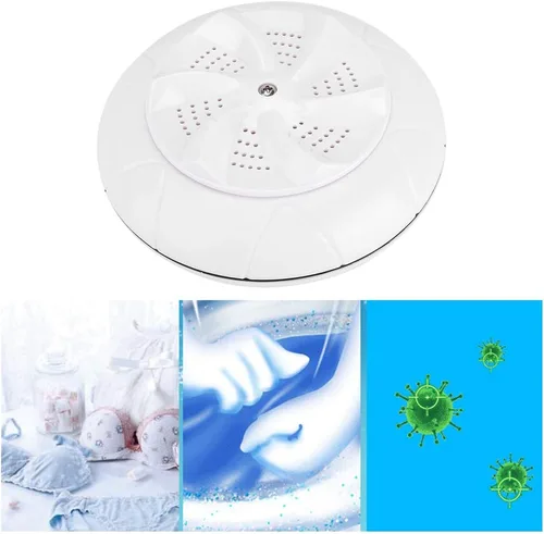 Miniatura 8 de Mini Ultrasonido Turbo Lavadora Lavadora Automática Portátil Lavadora, Lavadora Turbo Ultrasonido Hogar Pequeña Lavadora para Viajes Hogar (blanco)