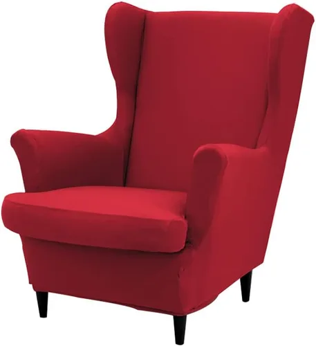 Miniatura 10 de Fundas para silla Wingback, 2 piezas, fundas elásticas para sillón de ala de color sólido con parte inferior elástica, protector de muebles