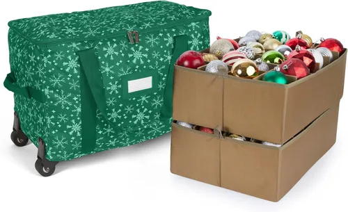 Miniatura 104 de Covermates Keepsakes Bolsa de almacenamiento ajustable para adornos, poliéster resistente, separadores acolchados y bandejas FlexGrid, organizador