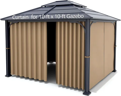 Miniatura 3 de Cortina Universal de Repuesto para Privacidad de Gazebo - Wonwon Panel de Privacidad con Toldo y Cierre para Gazebo al Aire Libre de 10 x 10 Pies