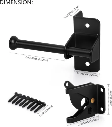Miniatura 6 de Pestillo de puerta de autobloqueo para valla de madera, pestillo de valla de gravedad automática resistente para puerta de metal de madera, hardware