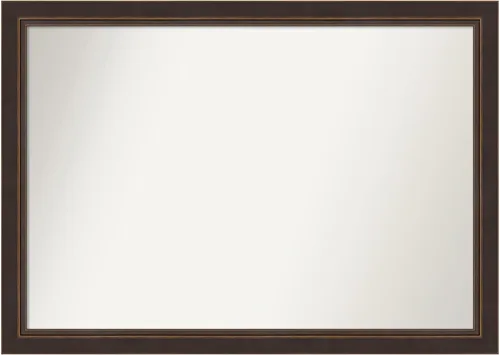 Miniatura 150 de Amanti Art Espejo de baño de bronce para sobre el fregadero, 24 x 24 pulgadas, espejo cuadrado de bronce Lara para tocador, marco de madera