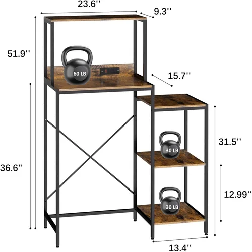 Miniatura 2 de Mini refrigerador y microondas, organizador de estante para dormitorio, 5 niveles ajustables sobre mini refrigerador, estante para panaderos
