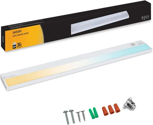 Miniatura 11 de Ansen Iluminación LED empotrada bajo gabinete, 48 pulgadas 26W luz LED para cocina/closet, 1720lm, CRI>92, R9>90, regulable, 3 temperaturas