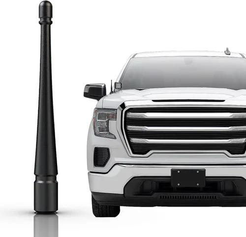 Antena corta de aluminio para accesorios GMC Sierra 1500 2007-2026 - Reemplazo de antena de camión a prueba de lavado de autos - 4 pulgadas