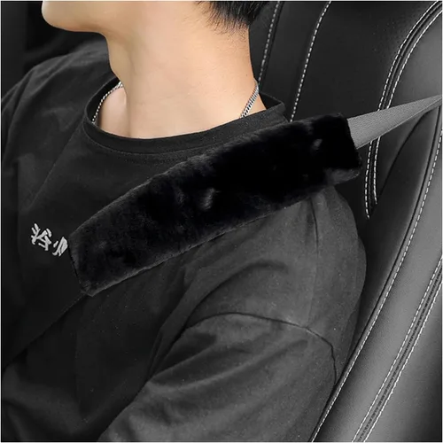 Miniatura 12 de Ziciner Paquete de 2 fundas para cinturón de seguridad de automóvil con almohadillas para hombros, cubiertas universales suaves de piel de oveja Rojo