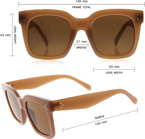 Miniatura 15 de zeroUV - Gafas de sol cuadradas retro de moda de gran tamaño para mujer estilo vintage 1.969 pulgadas