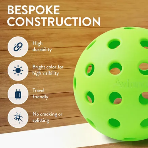 Miniatura 6 de Outdoor Pickleball Balls USAPA Approved for Tournament Play 6 12 48 Packs Durable 40-Hole Design Ideal for All Skill Levels Pickleball Accessories