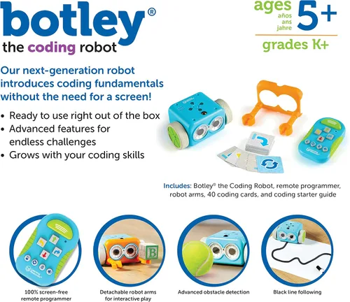Miniatura 6 de Learning Resources Botley el robot programador - Juegos de código para niñas y niños, robótica para niños, programación STEM, juguetes