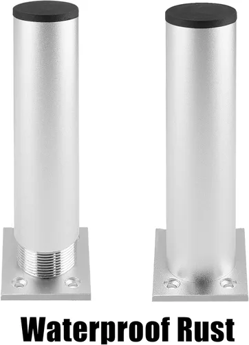 Miniatura 4 de Juego de 4 patas para muebles de 6 pulgadas, patas ajustables de aleación de aluminio, patas redondas de metal para sofá, patas ajustables