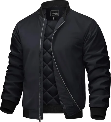 TACVASEN Chaquetas bomber para hombre, casual, otoño, invierno, cálidas, cortavientos, cremallera completa, resistente al viento, abrigos con