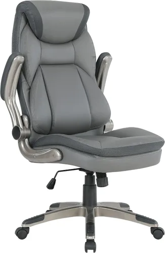 Miniatura 4 de Office Star ECH Series - Silla de oficina ejecutiva de cuero regenerado con soporte lumbar y brazos acolchados ajustables en altura, carbón con base