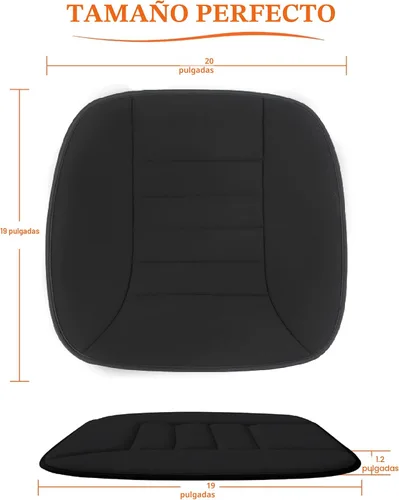 Miniatura 6 de kingphenix Cojín de asiento de coche con espuma viscoelástica de 1.2 pulgadas, cojín de asiento para coche y silla de oficina (negro)