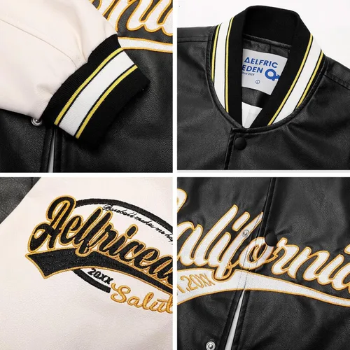 Miniatura 5 de Aelfric Eden Chaqueta universitaria con estampado de amor y letras para hombre, chaqueta de béisbol con gráficos vintage, unisex, ropa de calle