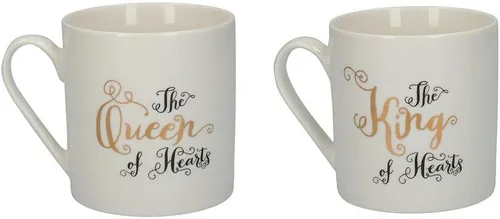 Miniatura 8 de V&A Juego de 2 tazas de Alicia en el país de las maravillas en caja de regalo, rey y reina de corazones, porcelana fina, 11.8 fl oz, juego de 2