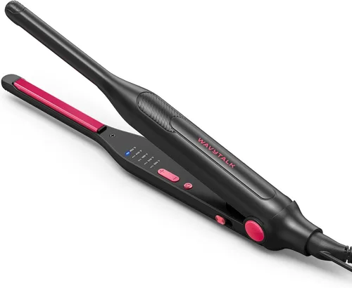Miniatura 8 de Wavytalk Plancha plana pequeña de 3/10", Plancha plana de lápiz para cabello corto, corte de duendecillo y flequillo, rizador de pelo para cabello