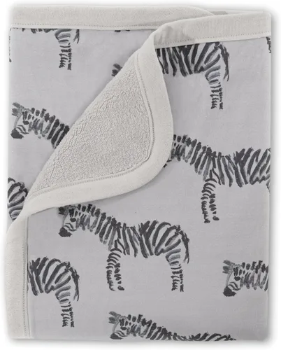 Miniatura 17 de Oilo Manta de bebé de oso, manta de bebé de oso de peluche con respaldo de felpa suave y estampado de jersey de algodón orgánico, doble capa
