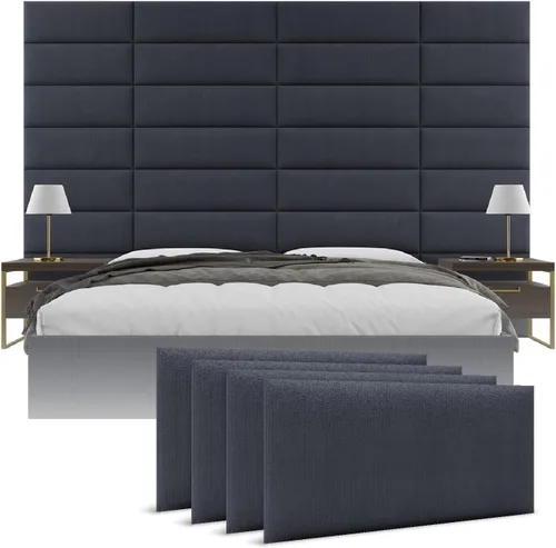 Miniatura 43 de Cabeceras tapizadas Vänt - Paneles de pared para montar en la pared tamaño Queen/Full - Champán neutro metálico - Juego de 4 paneles