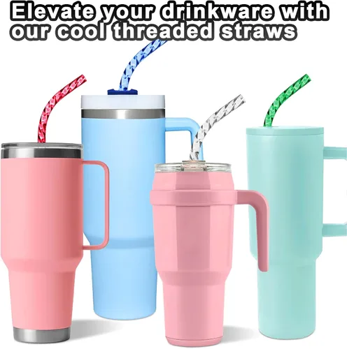 Miniatura 4 de Pajitas reutilizables para reemplazo de Stanley Cup, pajita larga de plástico de 12 pulgadas para vasos de 40 30 oz, pajitas duras coloridas