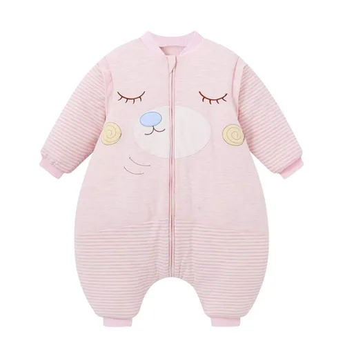 Miniatura 15 de Happy Cherry Saco de dormir de algodón grueso de invierno para bebé, manta cálida con mangas desmontables, Pingüino - Azul