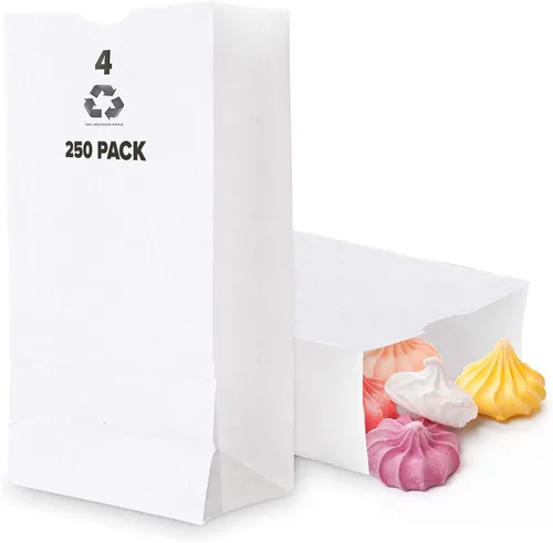 Miniatura 12 de Stock Your Home Bolsas de almuerzo de papel kraft marrón de 4 libras (100 unidades) – Bolsas de almuerzo desechables a granel, bolsa en blanco