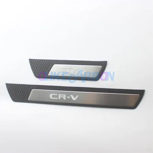 Miniatura 5 de OLIKE Placa Protectora Antideslizante de Umbral de Puerta de Acero Inoxidable de Estilo de Moda Protector de Umbrales Moldura Compatible con Honda