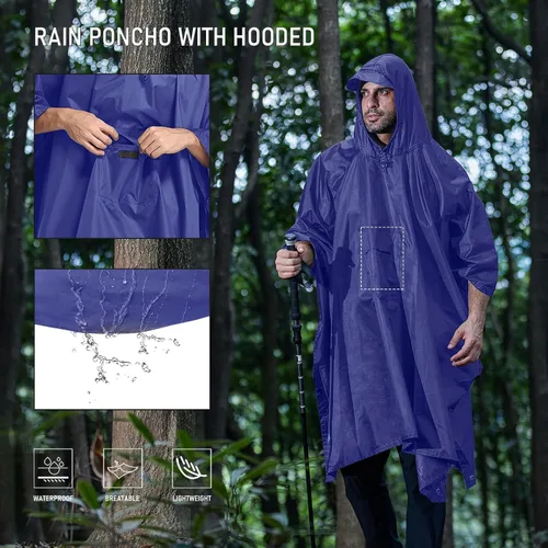 Miniatura 2 de Impermeable con capucha estilo poncho para hombres y mujeres