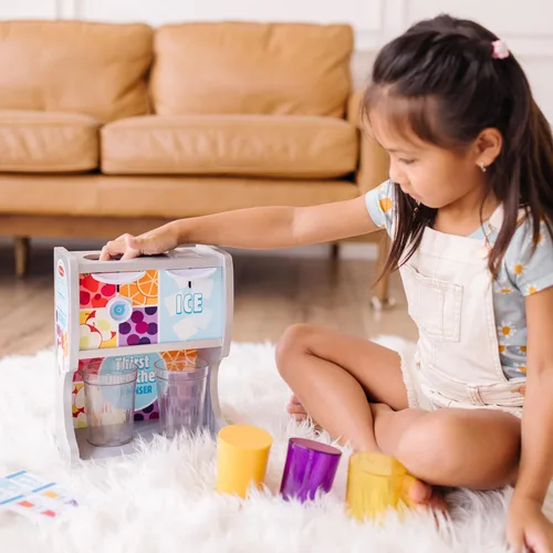 Miniatura 2 de Melissa & Doug - Dispensador de bebidas de madera con tazas, inserciones de jugo, cubitos de hielo (10 unidades)