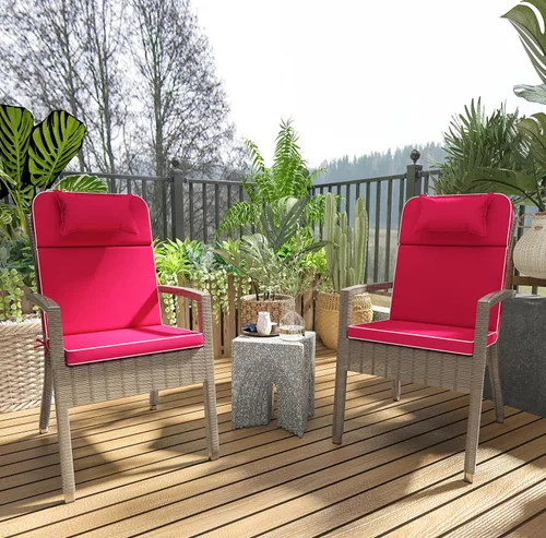 Miniatura 5 de Cojines de repuesto para sillas de respaldo alto para patio al aire libre, cojines para silla Adirondack con respaldo, juego de 2, olefina verde