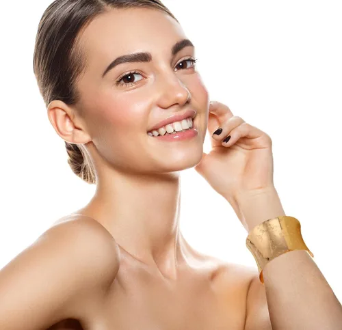 Miniatura 4 de WAINIS 2 pulseras para mujer, pulseras anchas abiertas de oro y plata, pulsera ajustable para regalo de joyería