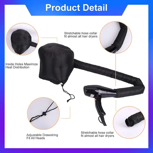 Miniatura 4 de Accesorio de secador de pelo suave con manguera, acelera el secado completo del cabello, no daña el cabello, fácil de usar, adecuado para todas